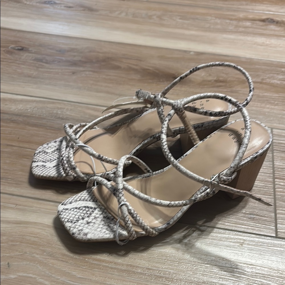 A New Day Gray Snakeskin Heels